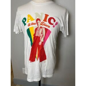 Panic! At The Disco Brendon Urie Rainbow Graphic T-Shirt White Mens Small M